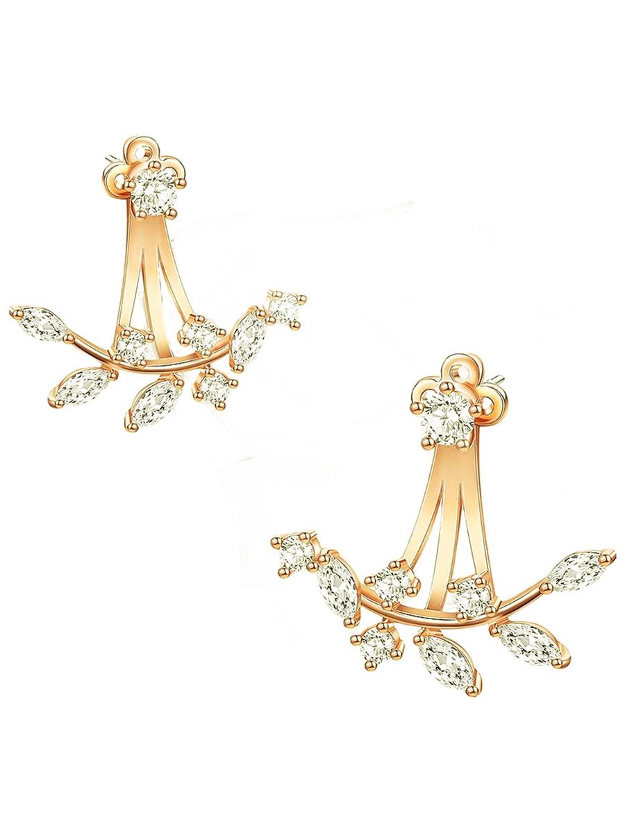 Women Gold Plated Stone Drop Earrings