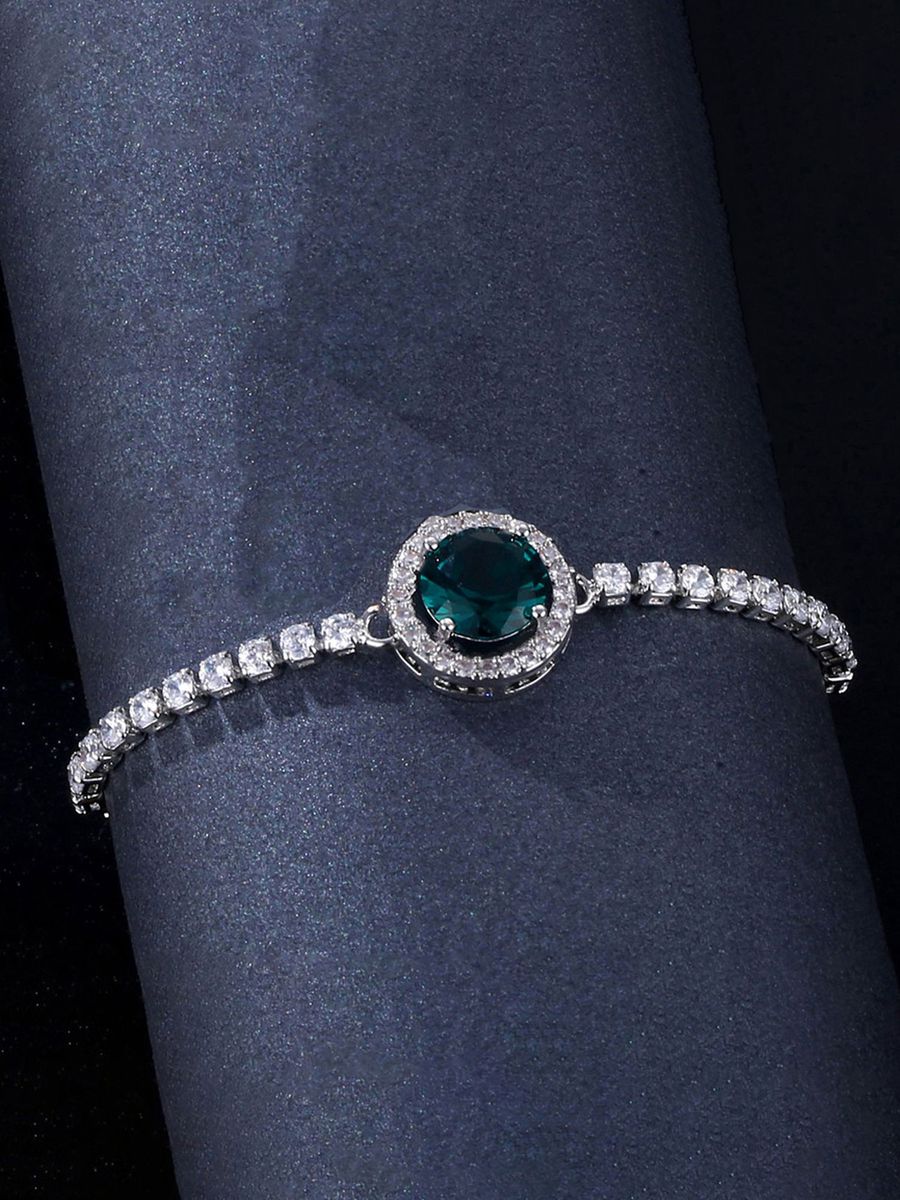 Teal Blue Crystal Bracelet
