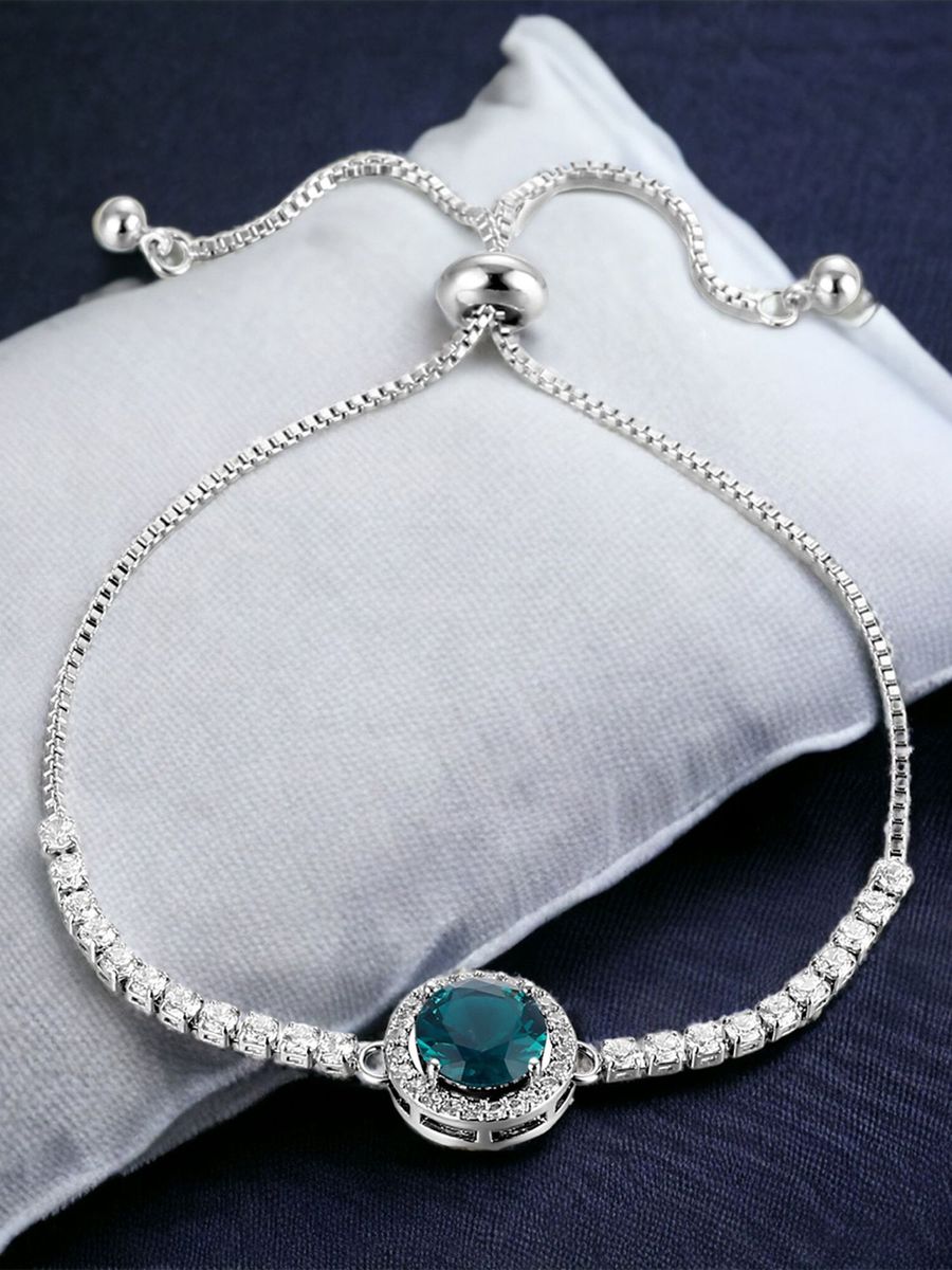 Teal Blue Crystal Bracelet