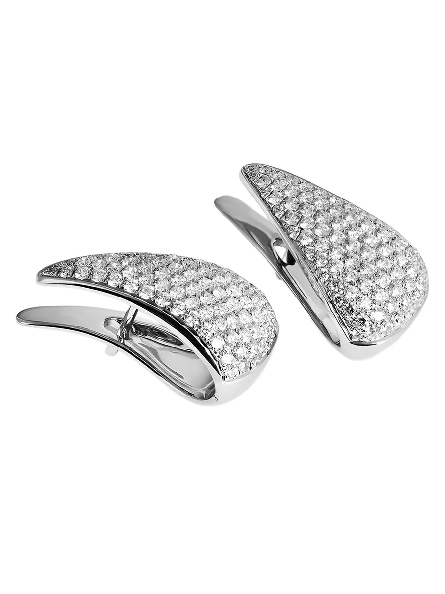Daniora Silver CZ Studded Teardrop Earrings
