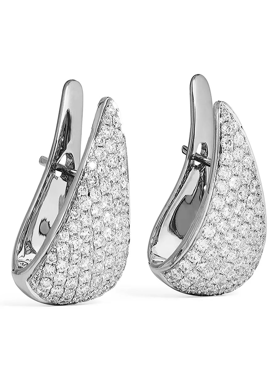 Daniora Silver CZ Studded Teardrop Earrings