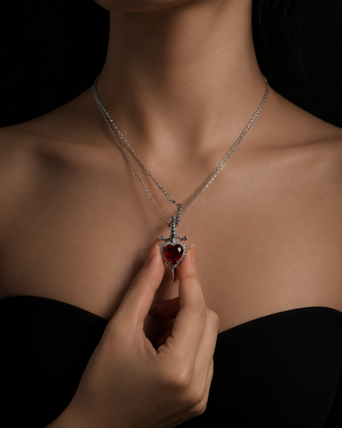 Heart & Sword Necklace