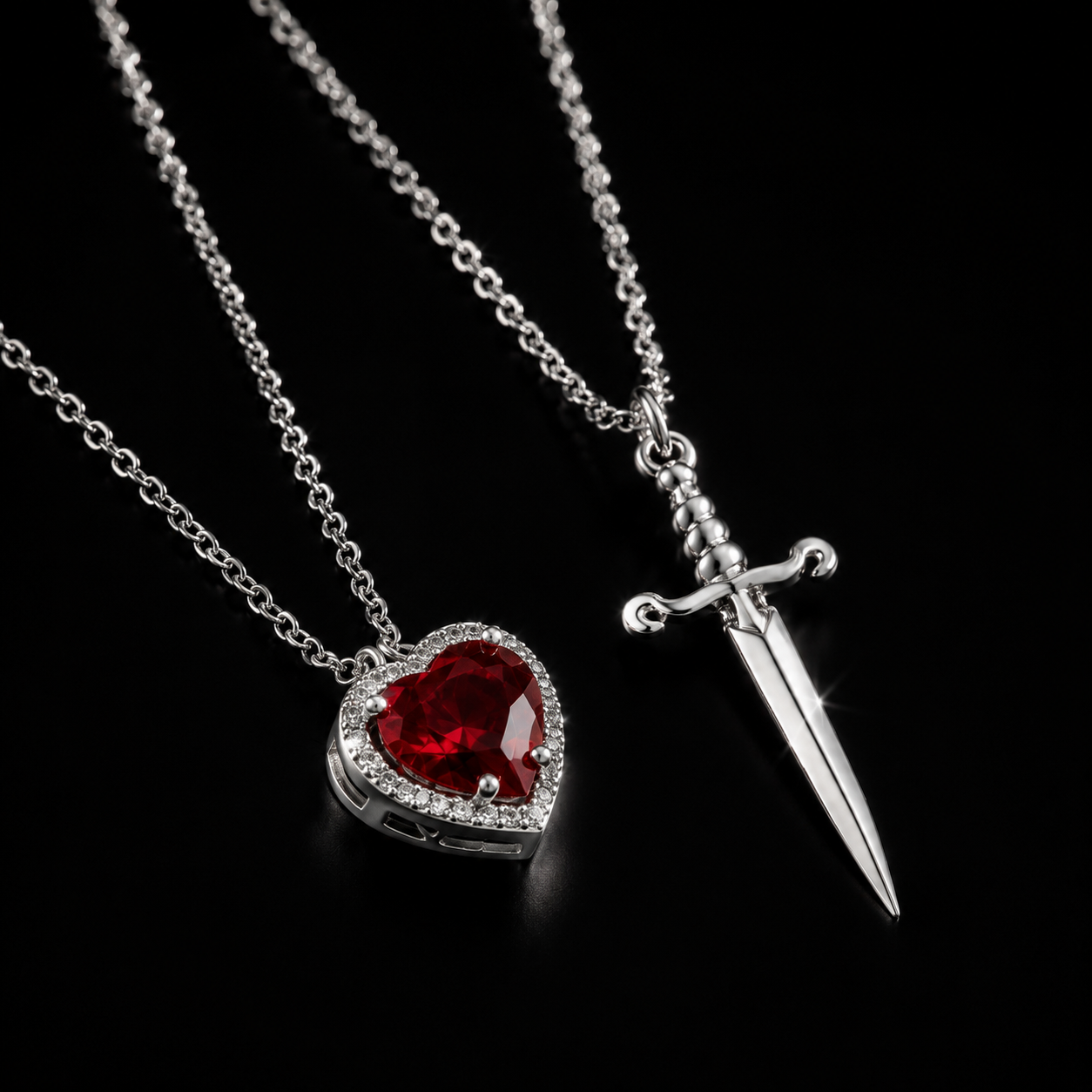 Heart & Sword Necklace